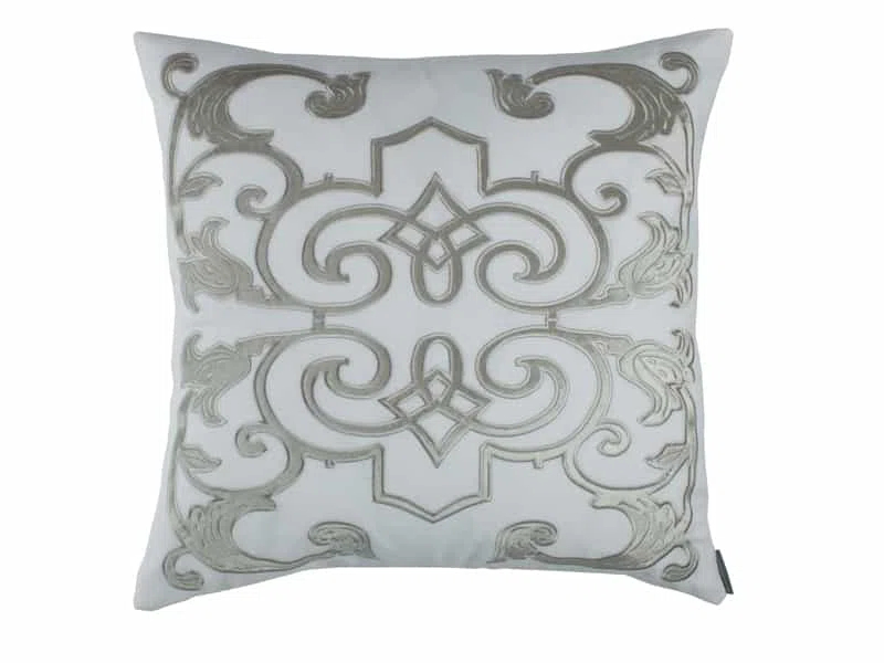 Lili Alessandra Mozart Appliqued Feather Linen Throw Pillow