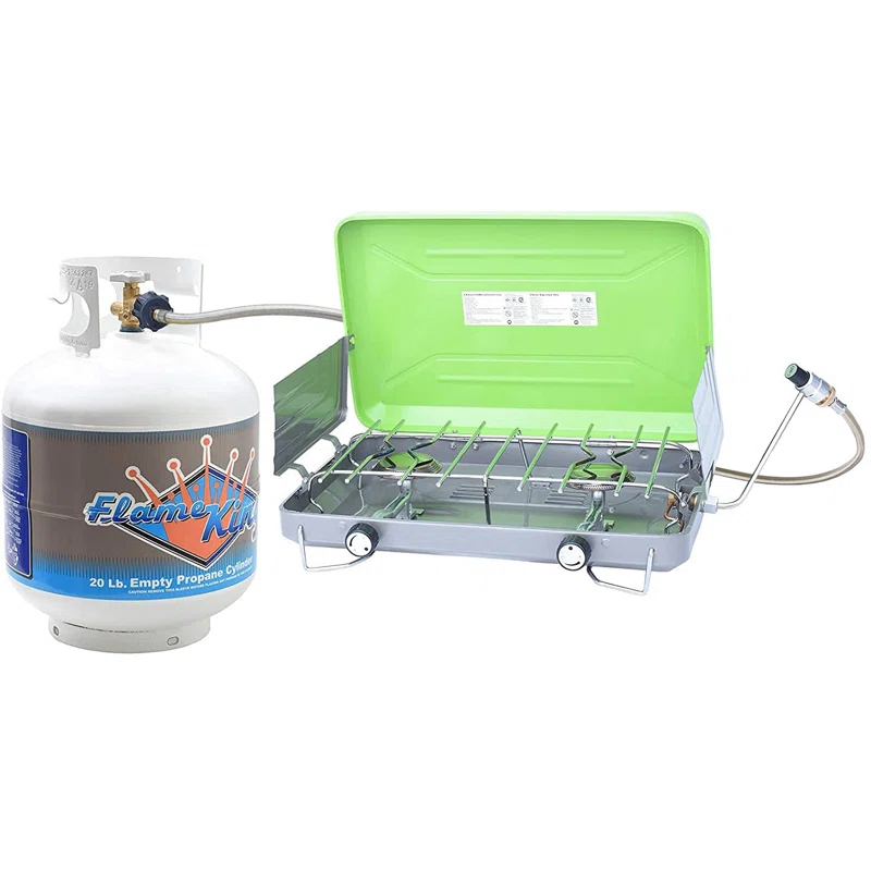 Flame King Flame King 5ft Steel Braided Hose, 1lb to 20lb Adapter for Portable Appliances