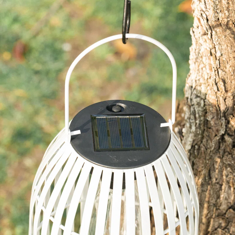 Glitzhome 9.75'' Integrated LED Outdoor Lantern (Set of 2)