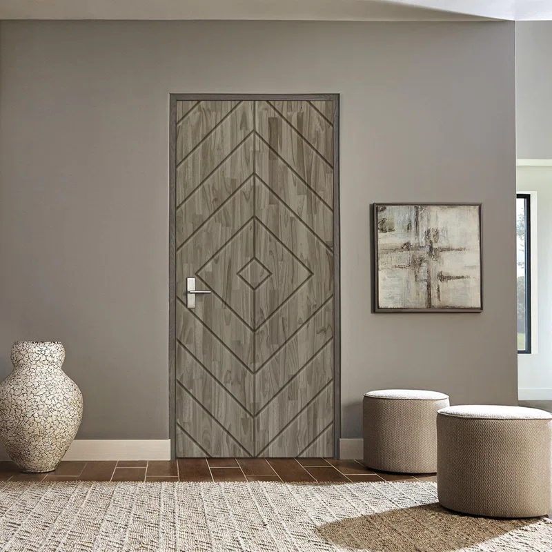 Calhome Stained Smooth Pine Wood Single Prehung Interior Door