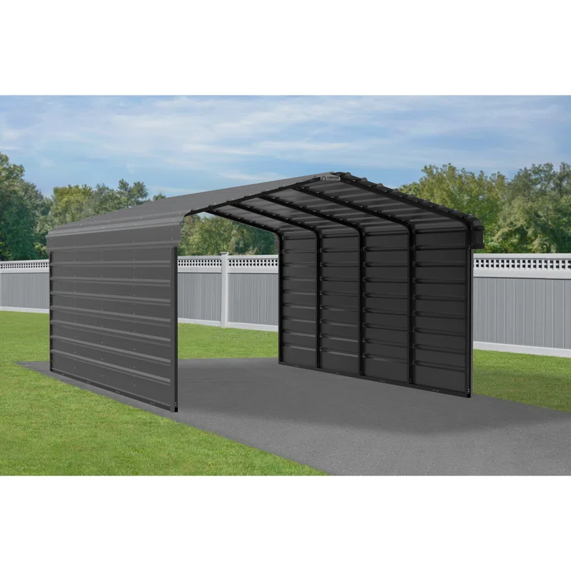 Arrow Arrow Steel Carport with 2 Side Wall Kits, 12x20x07