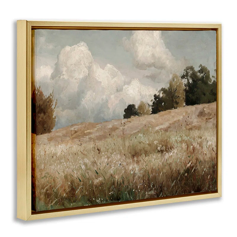 " Classic Nature Field Landscape " by Lettered And Lined Painting Print