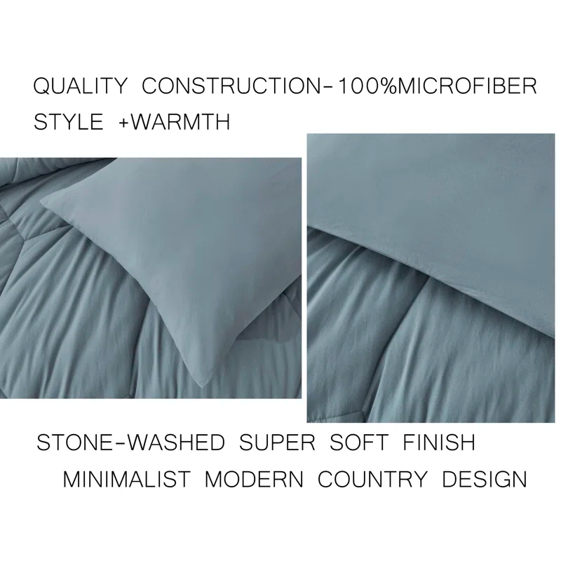 Chezmoi Collection Washed Microfiber Bedding Honeycomb Comforter Set