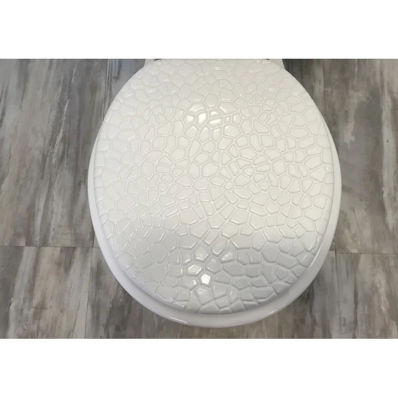Daniels Bath WHITE STONE SEAT Round Toilet Seat and Lid