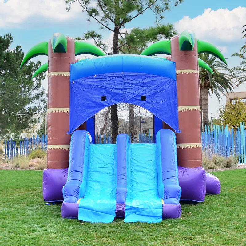 HeroKiddo HeroKiddo Enchanted Forest Commercial Grade Bounce House with Slide (with Blower), No Pool