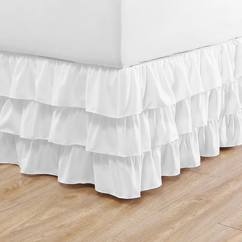 Betsey Johnson Solid White Ruffled Bed Skirt