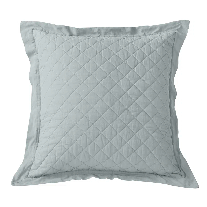 HiEnd Accents Diamond Linen Cotton Quilted Classic Chic Modern Rustic Pillow Sham