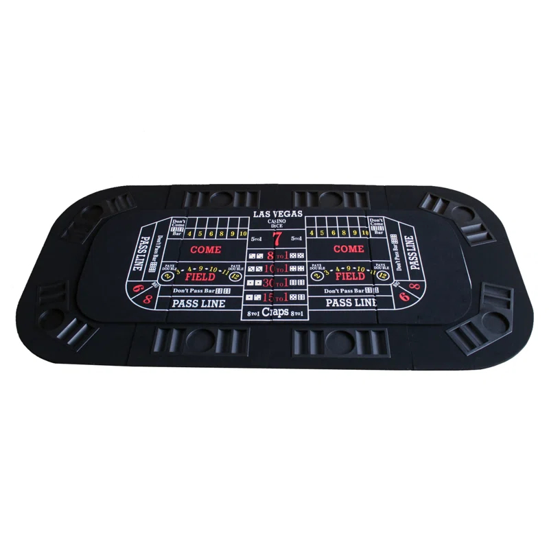 IDS Online Corp IDS Online Corp 63'' 8 - Player Black Foldable Poker Table