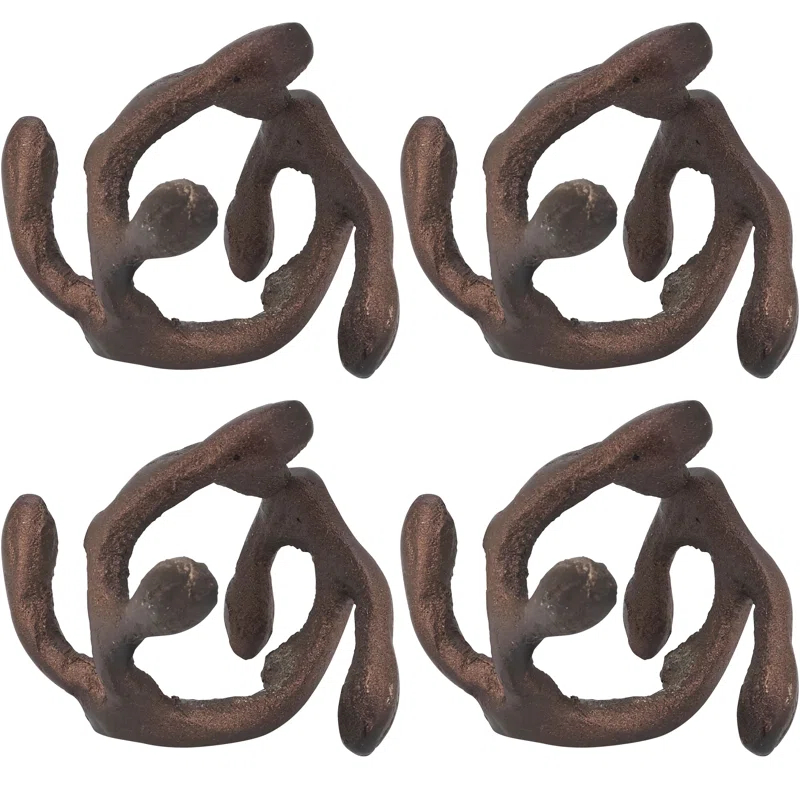 Saro Napkin Ring Collection Metal Napkin Ring (Set of 4)