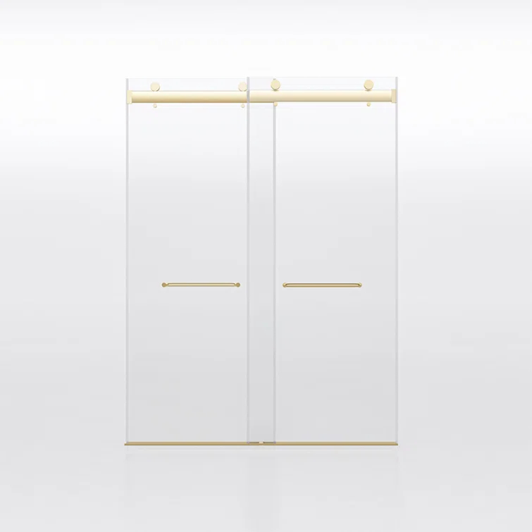 Dimorphos Frameless Sliding Glass Shower Doors with 3/8"(10mm) Clear Tempered Glass 11DD701957Q