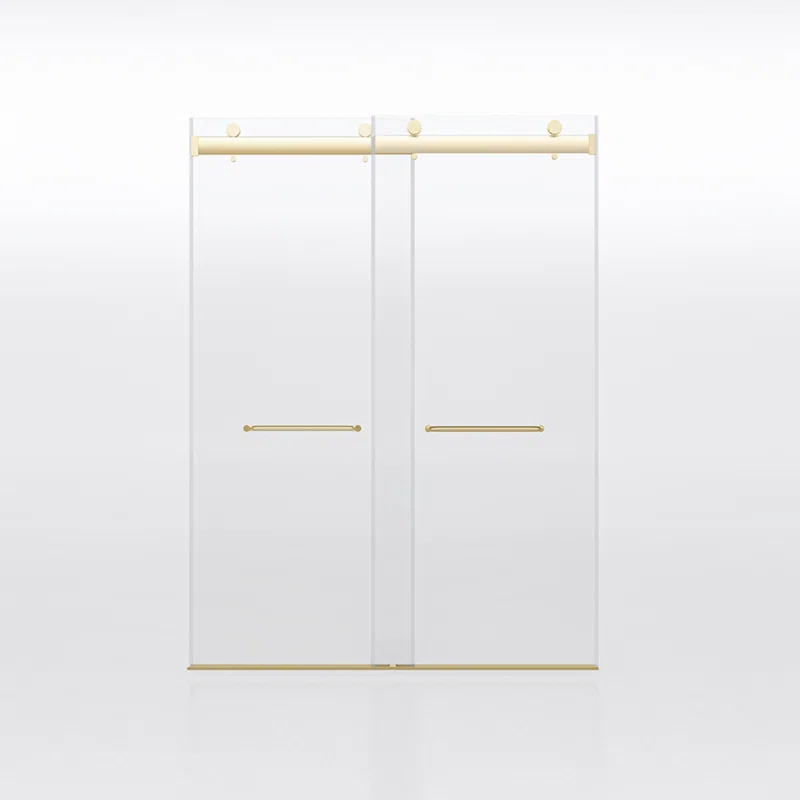 Dimorphos Frameless Sliding Glass Shower Doors with 3/8"(10mm) Clear Tempered Glass 11DD701957Q