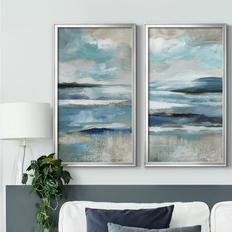 " Distant Drama I " 2 - Pieces Painting Print (Set of 2)