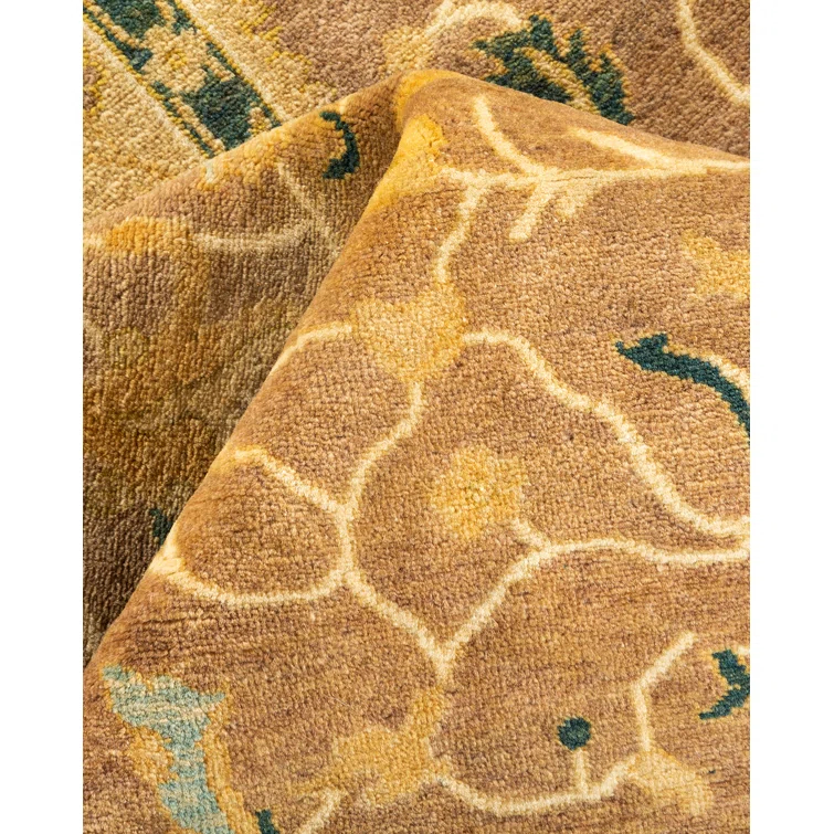 Isabelline One-of-a-Kind 6' 0" X 9' 5" 2000s Wool Area Rug in Brown