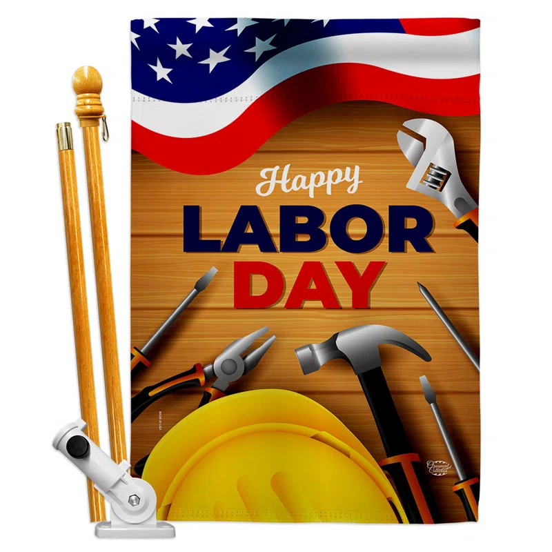 Ornament Collection Double Sided 40'' H x 28'' W Polyester Independence Day Flag Set