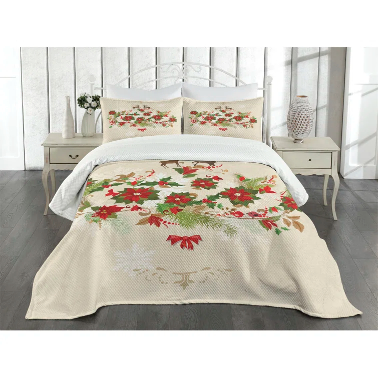 Ambesonne Ambesonne Christmas Bedspread Flower