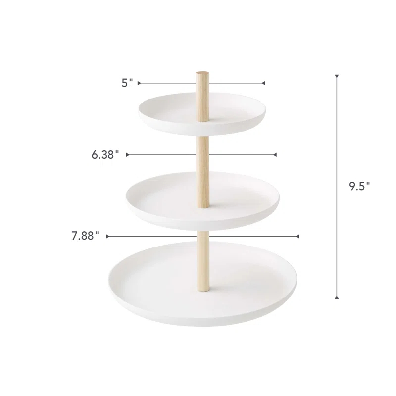 Yamazaki Home Tosca Yamazaki Home 3-Tier Food Serving Stand, Appetizer & Dessert Tray Party Organizer