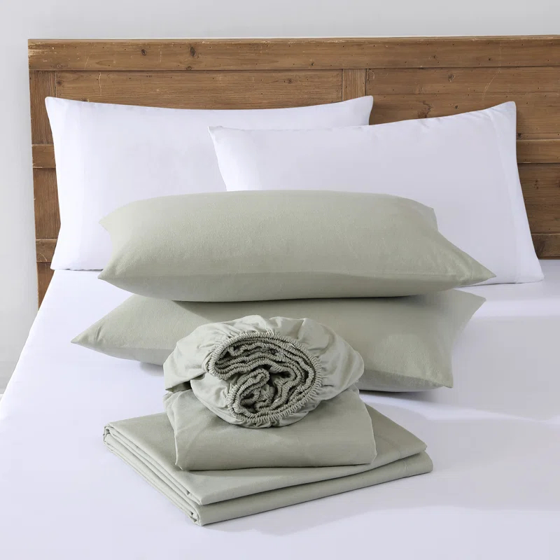 Eddie Bauer Solid Cotton Flannel Sheet Sets