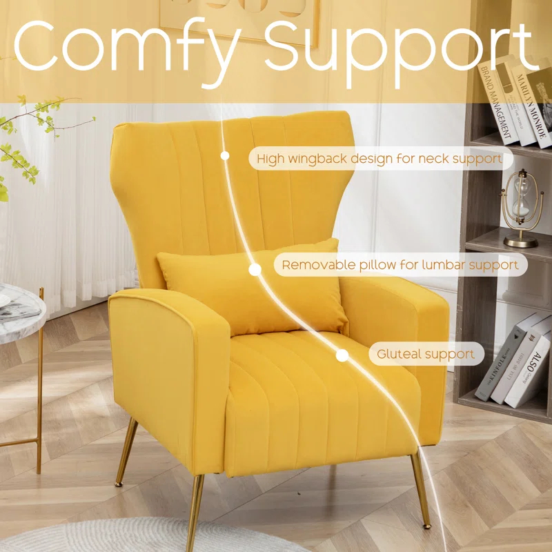 Mercer41 Upholstered Accent Chair With Pillow For Living Room(set of 2) (Set of 2)