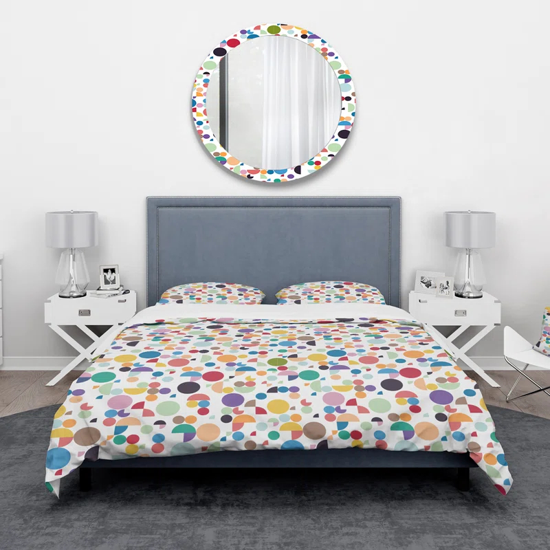 Design Art Retro Abstract Geometric Pattern - Vintage Geometric Duvet Cover Set - Microfiber Polyester