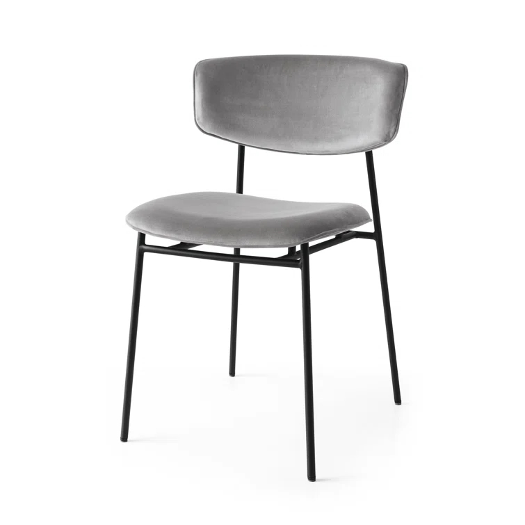 Calligaris Fifties Metal Chair with Upholstered Seat and Back
