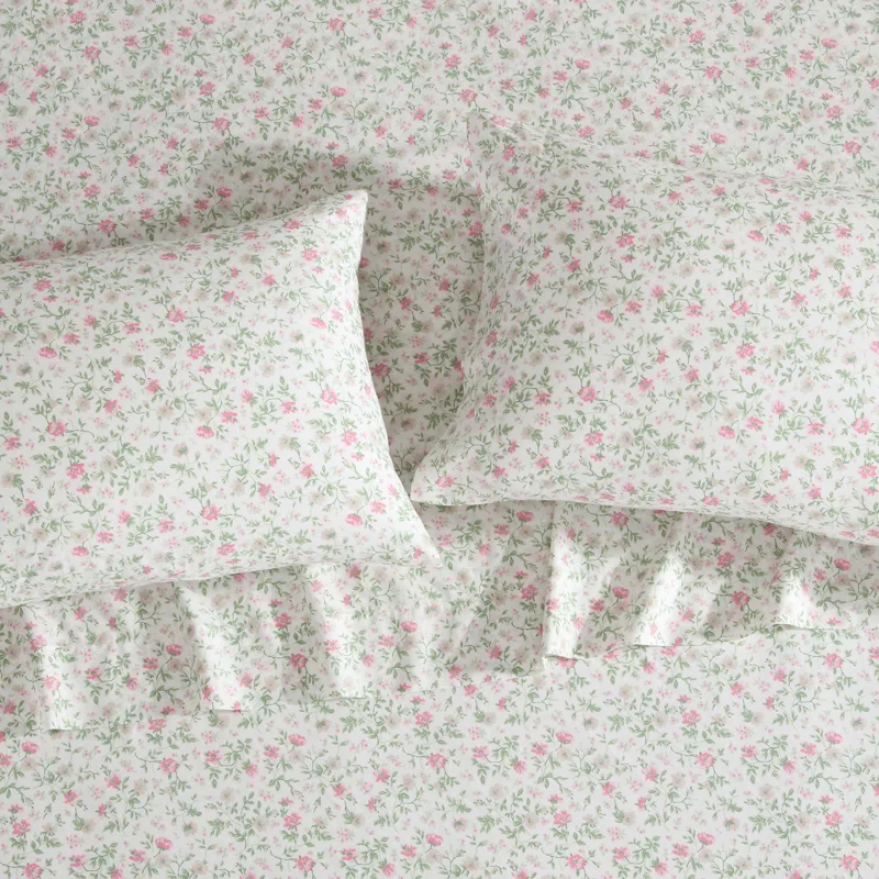 Laura Ashley Printed Cotton Percale Sheet Set