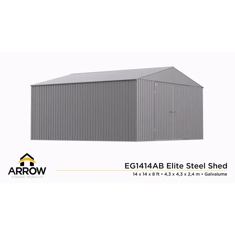 Elite 14 ft. W x 14 ft. D Metal Storage Shed