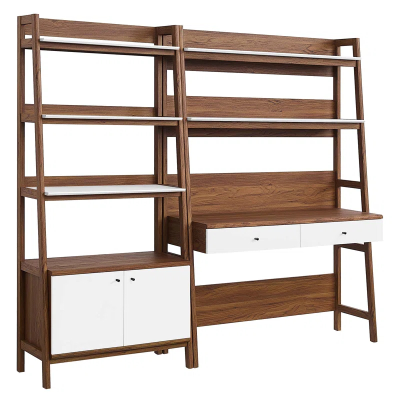 Modway Modway Bixby 2-Piece Wood Office Desk and Bookshelf