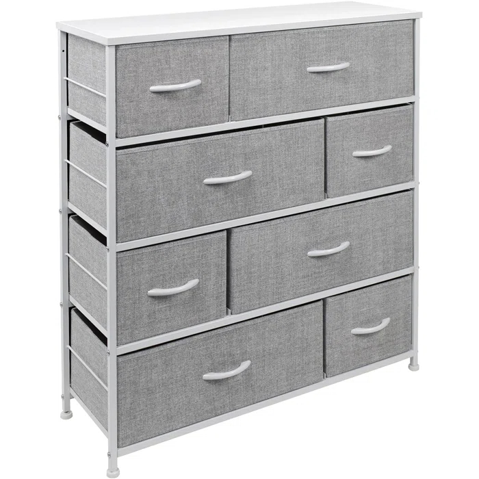 Sorbus Sorbus 8 Drawers Dresser with Steel Frame and Wood Top