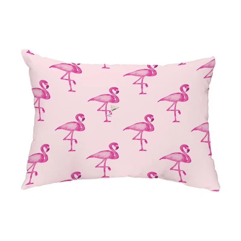 e by design Flamingo Indoor/Outdoor Reversible Throw Pillow
