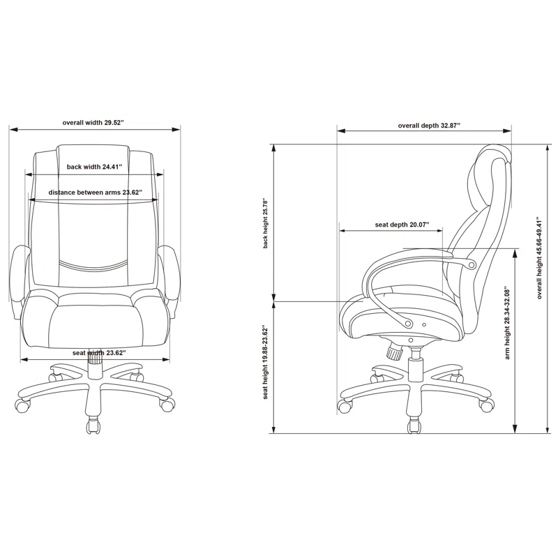 Lorell Big & Tall Leather Executive Chair with UltraCoil Comfort