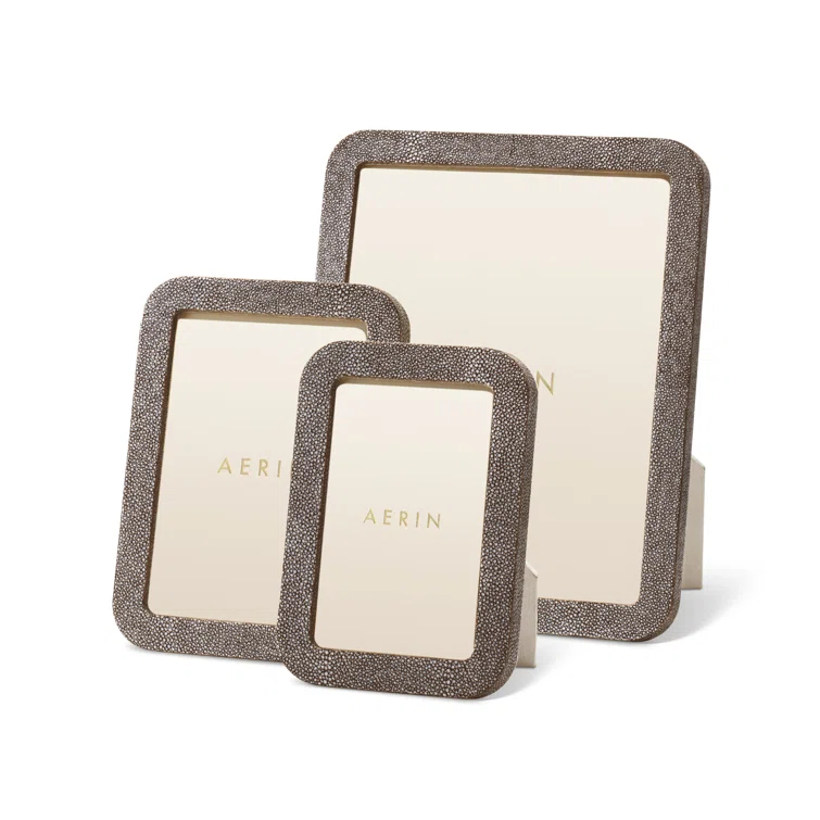 AERIN Shagreen Leather Picture Frame