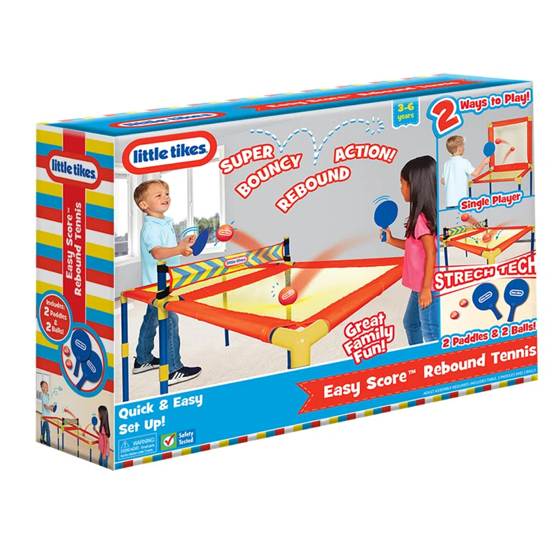 Little Tikes Little Tikes Easy Score Rebound Tennis Ping Pong Game W/ 2 Paddles & 2 Balls