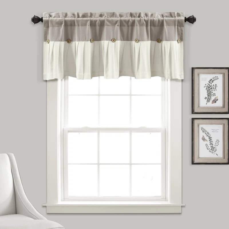 Striped Cotton Blend 52'' W Window Valance in