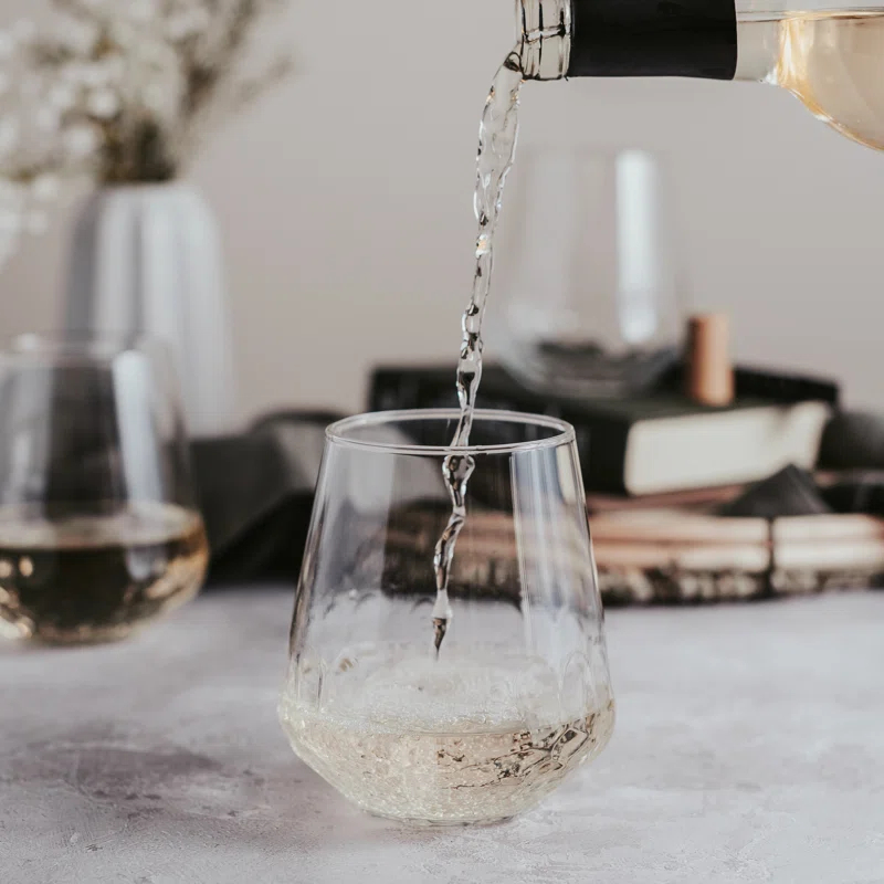 Libbey Hammered Libbey Base All-Purpose Stemless Wine Glasses (Set of 8)