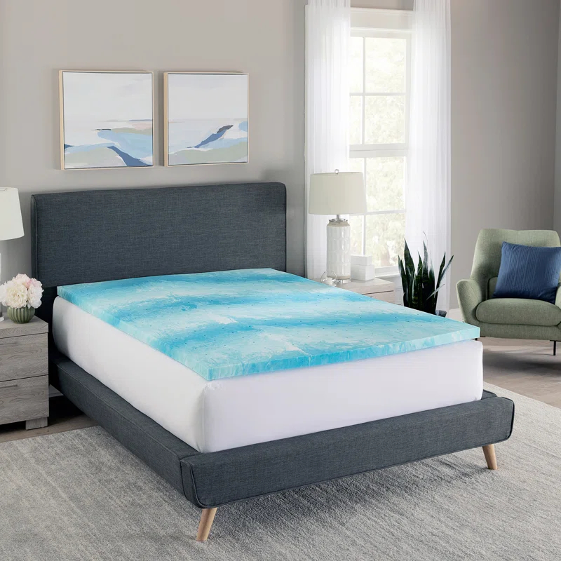 BodiPEDIC 2" Gel Swirl Memory Foam Mattress Topper