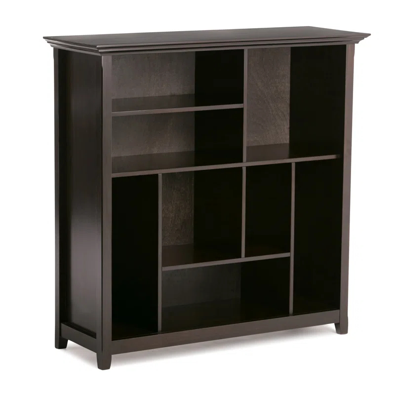 Simpli Home Amherst 44"W Solid Wood Multi Cube Bookcase with 8 Different Sized Storage Cubbies