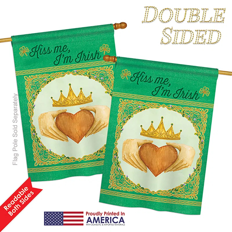 Breeze Decor Double Sided 40'' H x 28'' W Polyester St. Patrick's Day House Flag