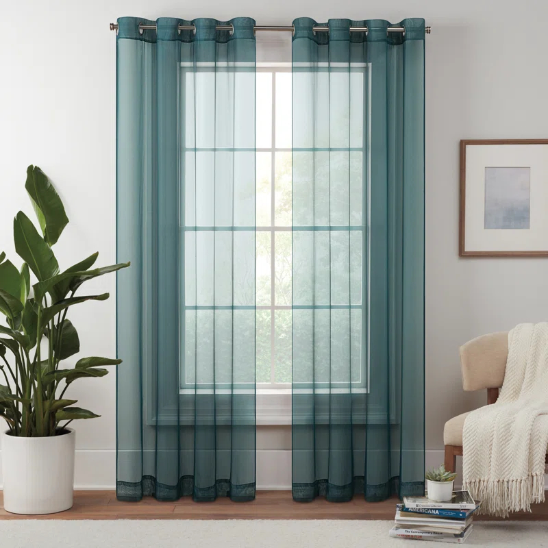 Eclipse Livia Sheer Voile Grommet Curtain Panel