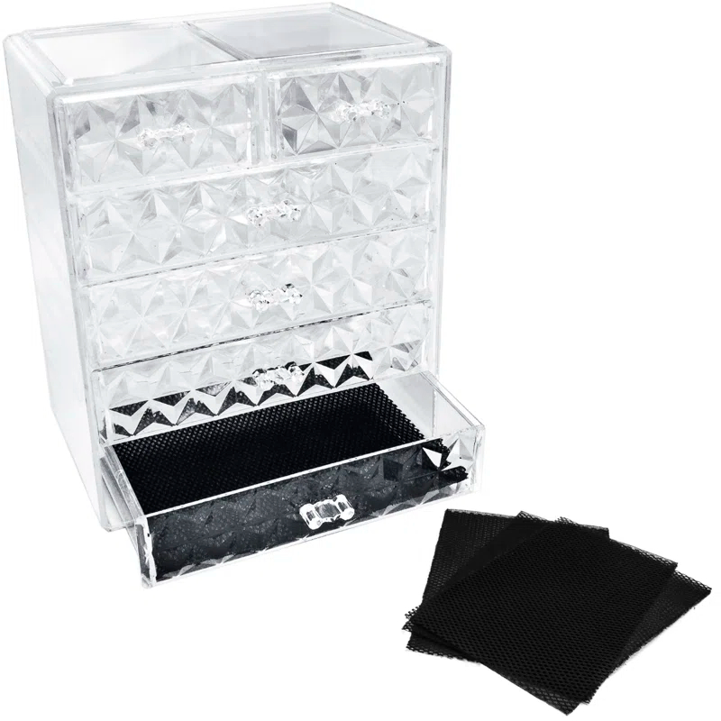 Sorbus Sorbus 6 Drawers Acrylic Makeup and Jewelry Cosmetics Organizer in Diamond Design