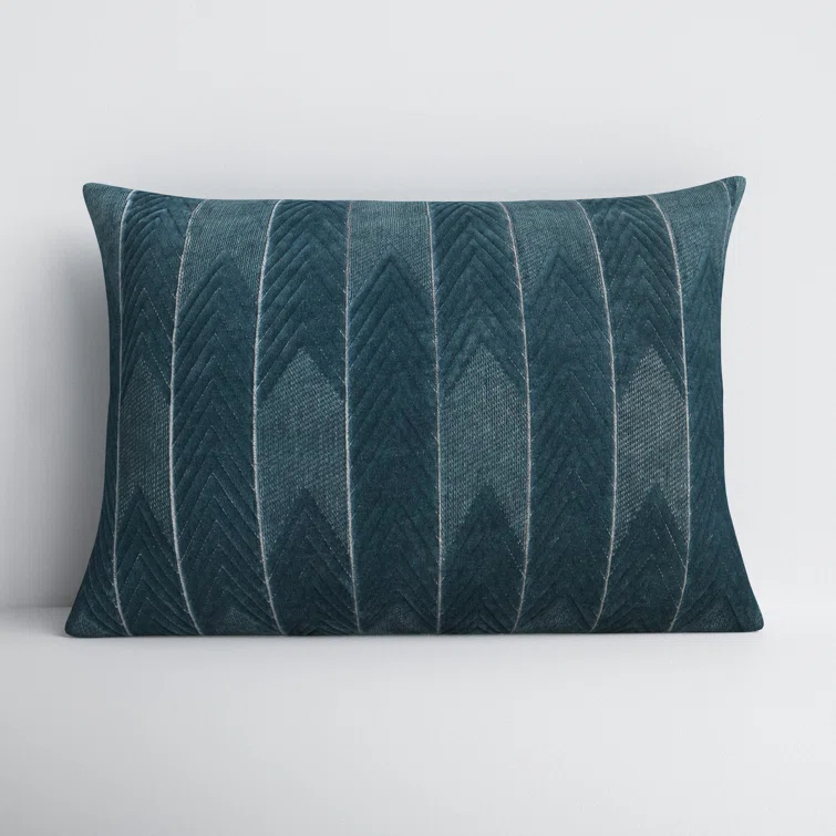 Floretta Embroidered Cotton Lumbar Throw Pillow