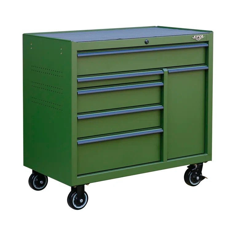 Viper Tool Storage 41.5'' W 6 -Drawer Steel Bottom Rollaway Chest with Wheels