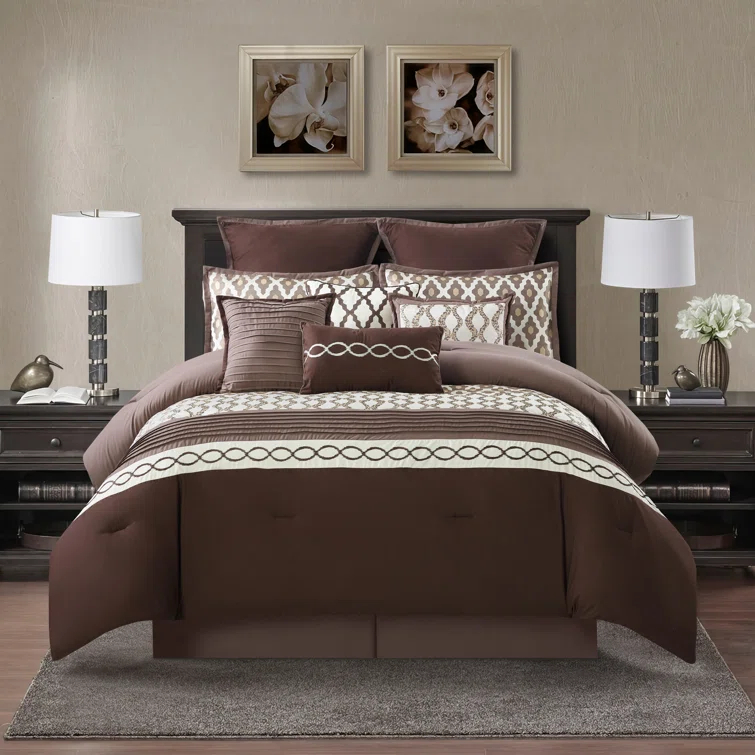 Nanshing America, Inc Caval 10 Piece Jacquard Comforter Set