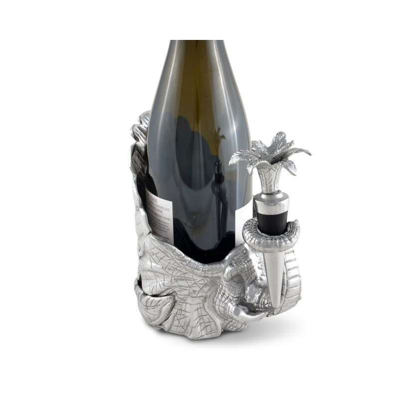 Arthur Court Designs Elephant Wine Caddy and Bottle Stopper
