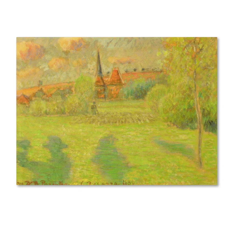 Trademark Fine Art Camille Pissarro " The Shepherd And The Church Of Eragny " by Camille Pissarro