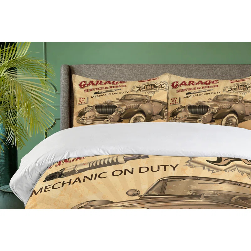 Ambesonne Vintage Industrial Duvet Cover Set