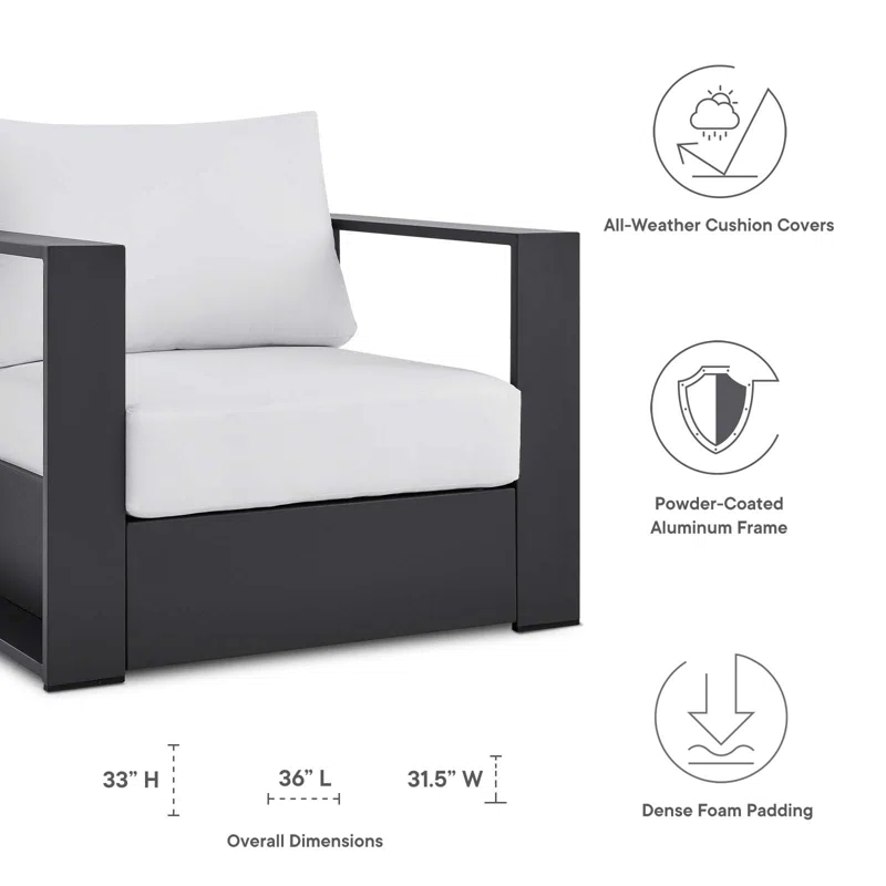 Modway Modway Tahoe Outdoor Patio Powder-Coated Aluminum Armchair
