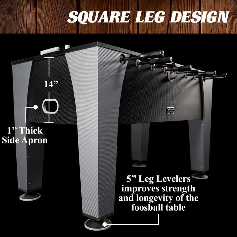 Barrington Billiards Company Barrington Billiards 58” Irvine Foosball Table, with Tabletop Sports Soccer Balls