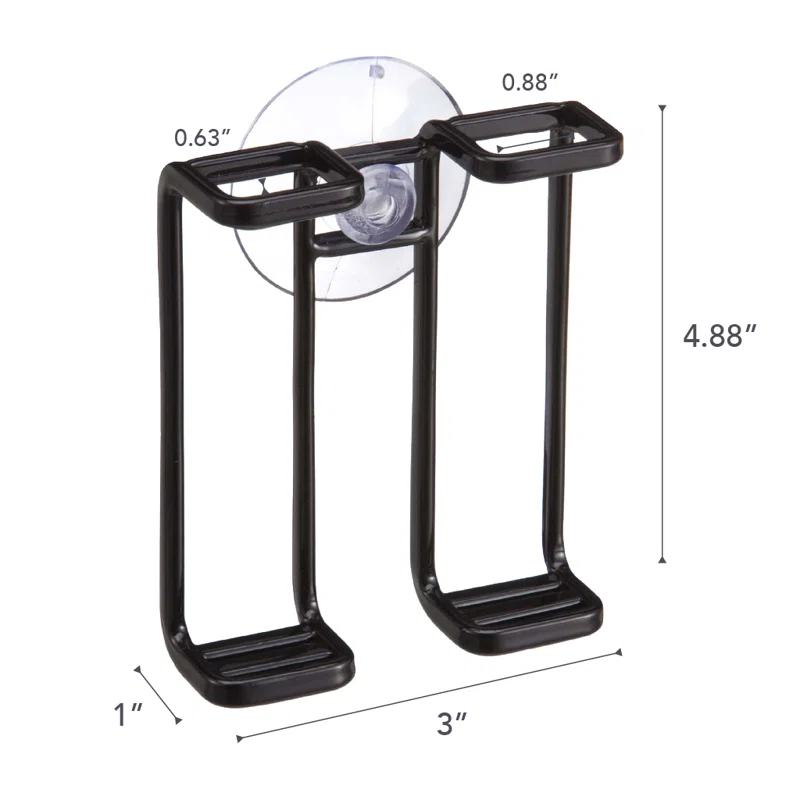 Yamazaki Home Tower Yamazaki Home Toothbrush Holder, Suction Cup Organizer For Bath, Steel, Water Resistant