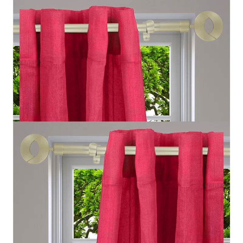Evideco Stainless Steel Adjustable Single Curtain Rod (Set of 2)