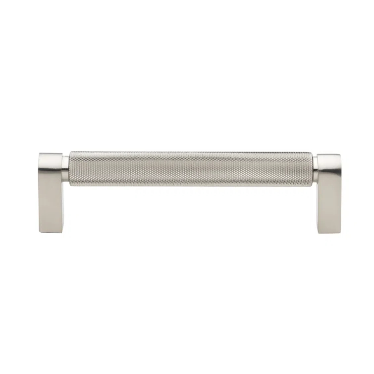 6.25-inch Brushed Nickel Knurled Bar Pull with Mounting Hardware